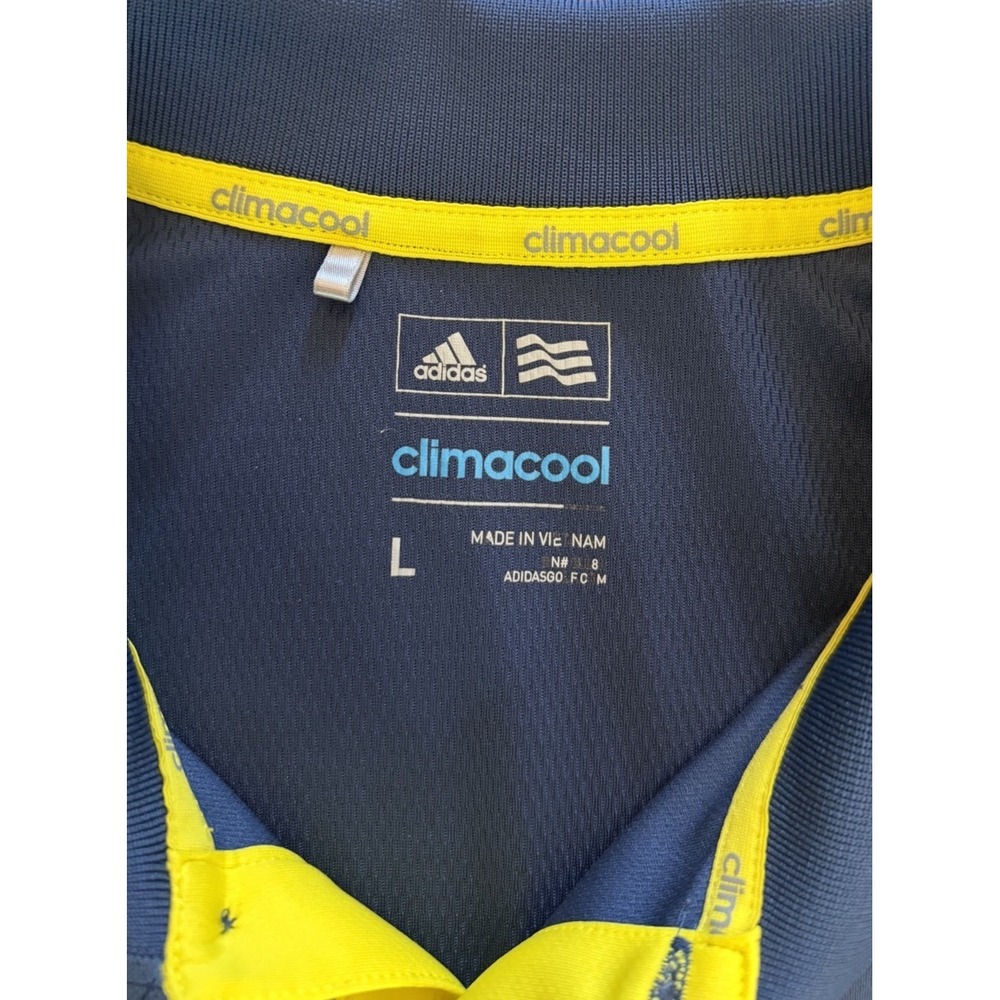 Adidas Climacool Polo Shirt Golf Club of Indiana Blue Yellow Men's Size Large L - Picture 4 of 10